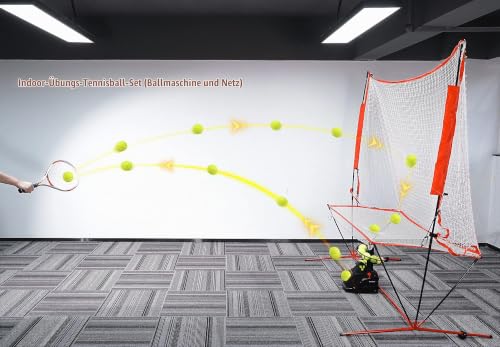 Teknigoo Tennis Maschine Mit Netz (12lb),Pickle bällewurfmaschinen Set für selbsttraining,Anfänger/Kinder/Trainer/Zuhause/Gericht, für alle Stufen/Alter,AC&Batterie&USB-Kabel