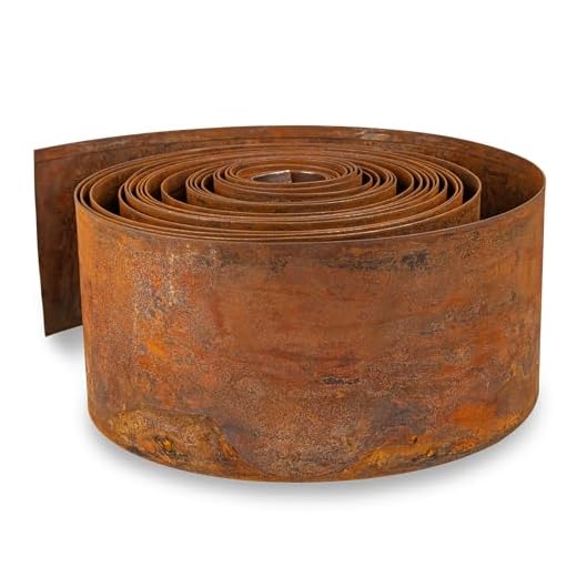 UNIGARDIA Corten Steel Lawn Edging 5 m - Metal Garden Edging 14 cm High - Easy to install - Pre-Rusted Garden Edge Border, Incl. 1 Pair of Assembly Gloves