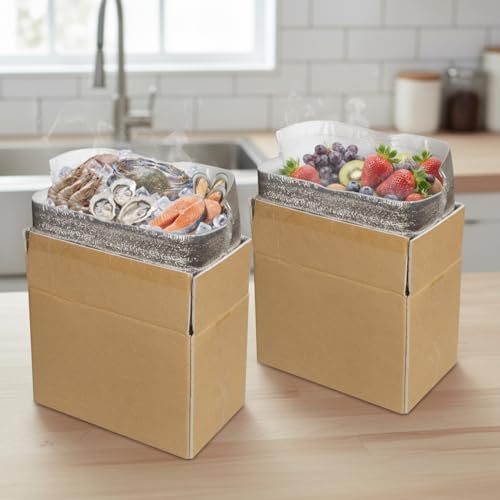 Cajas de envío en frío con revestimiento de aluminio y contenedor de papel plegable para alimentos 4