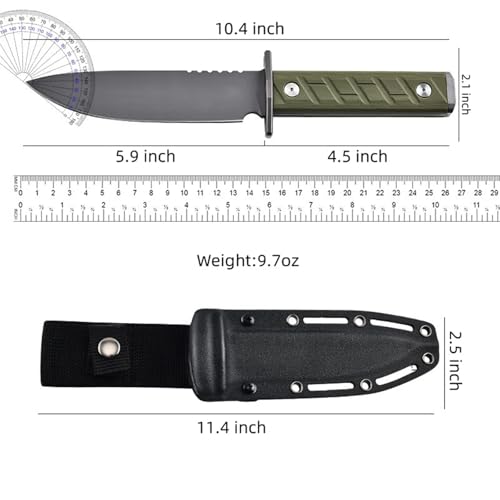 Noxozoqm 0006 Full Tang Fixed Blade Survival Hunting Knife thumb #1