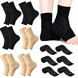 Teyva Daily 9 Pairs Ankle Braces for Men Women Open Toe Compression Socks with Adjustable Strap Foot Arch Plantar Ankle Support Sleeve for Sports Swelling Sprain Relief