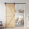 ROYMELO 36 x 84 inch Sliding Barn Wood Door Slab with 6.6ft Hardware Kit, Requires Simple DIY Assembly