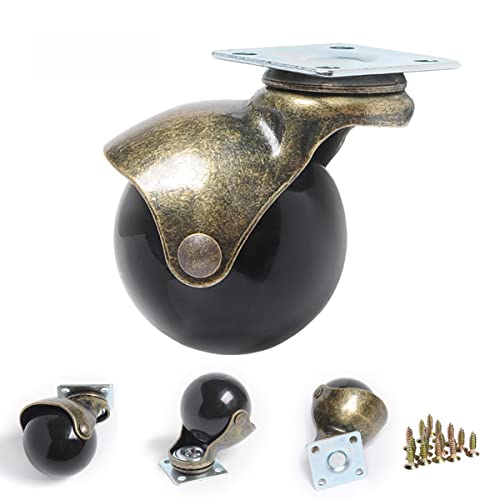 Lot de 4 roulettes rondes pour la maison, le bureau, le salon, les petits canapés, les fauteuils, les bancs de remplacement en bois dur