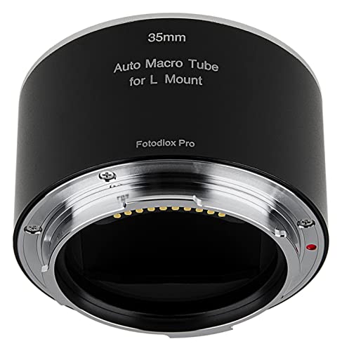 Tubo de extensión macro automático Fotodiox Pro de 35 mm compatible con cámaras MILC de la Alianza L-Mount para fotografía de primer plano extremo, negro (L-35-MCR-AF) miniatura 3