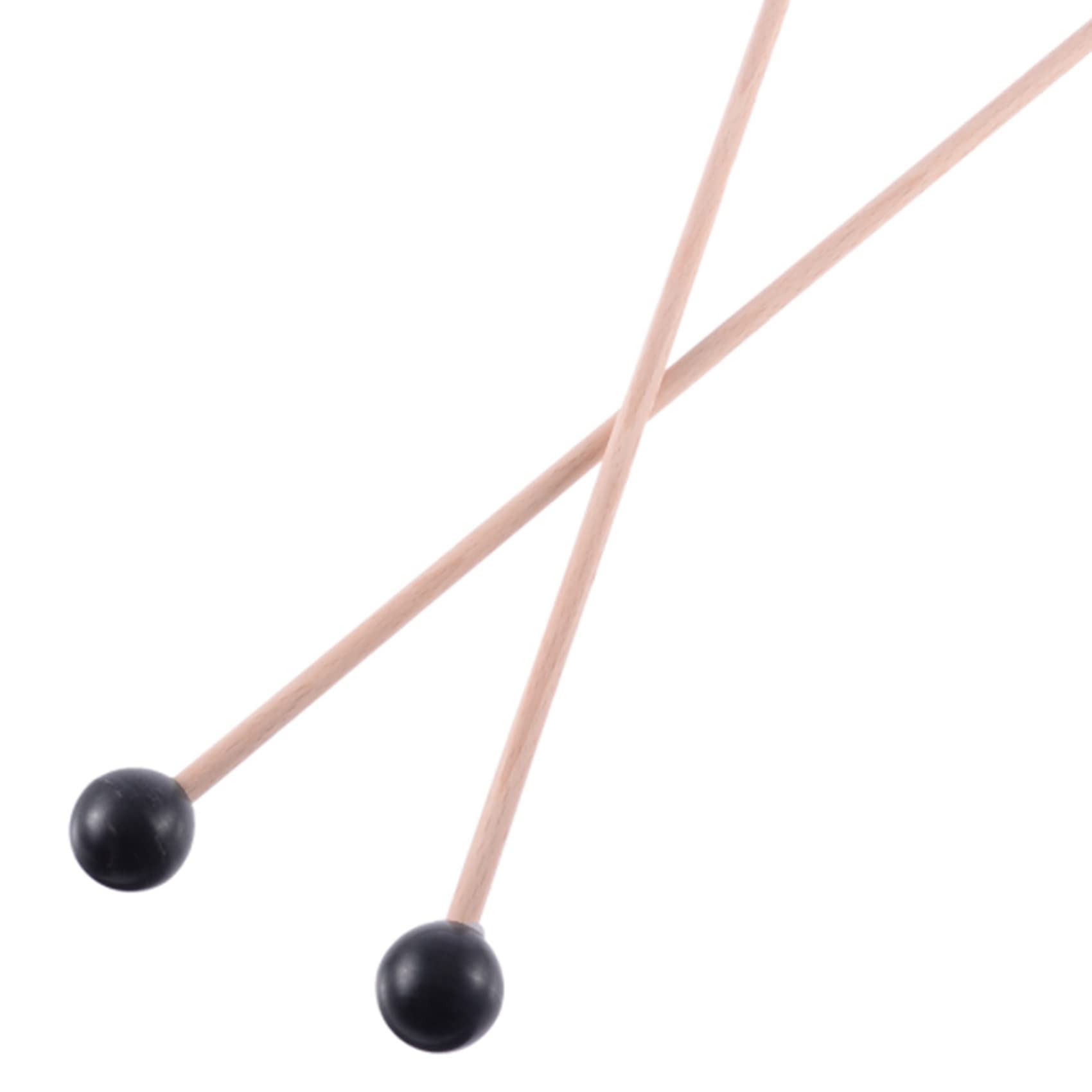10 Pezzi Testa In Gomma Morbida Bastoni Manico In Legno Campana Mails per Glockenspiel Xilofono Campana Nero