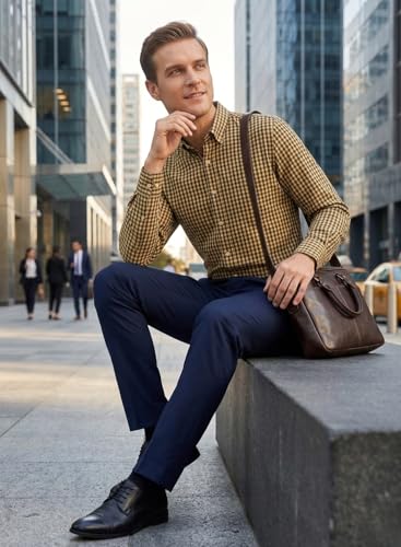 Image of Glowic Men's Checkered Casual Shirt | Full Sleeve Button-Down Shirt | Comfortable Breathable Fabric | Perfect for Casual Office and Outing Wear