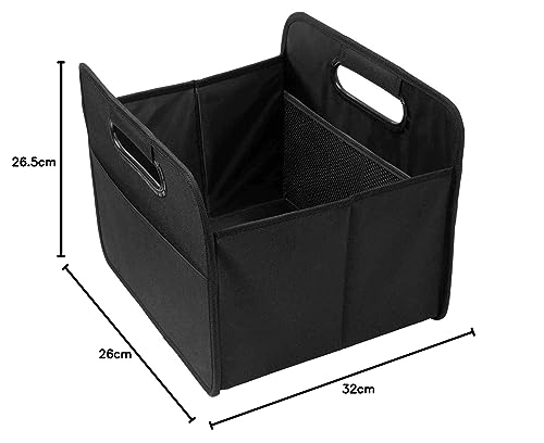 2 Stück Faltbare Kofferraumtasche schwarz hohe Tragkraft Polyester Klappbox Flexbox