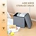 B FSOBEIIALEO Storage Ottoman Cube, Linen Small Foot Seat,for Living Room, Bedroom, Home Office, Dorm Storage Footrest Grey 11.8