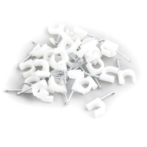 Aexit 34 Pcs Nuts Plastic Wall Insert Inner Width 11mm Circle Cable Wire Panel Nuts Nail Clips