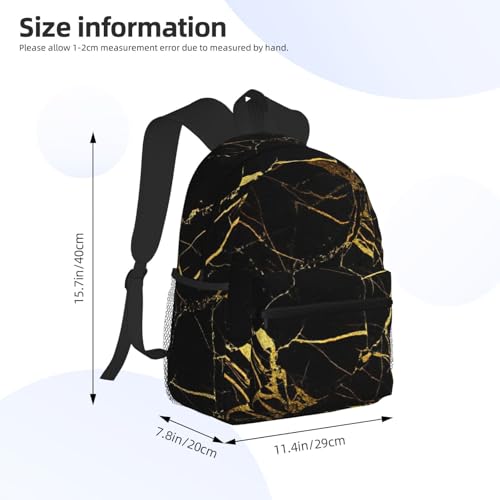 Sac à dos noir et doré décontracté One Size polyvalent - 4