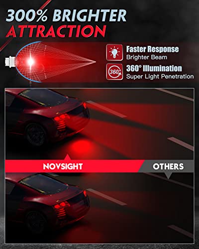 3157 Led Bulb,Novsight 2023 3156 3057 Brake Light Bulb Red, 300% Extremely Bright 3047 Turn Signal Light Bulbs,Safer Driving 3056 3356 4156 Led Bulbs For Tail Lights, Back Up Reverse Lights, Pack Of 2 #TOP4