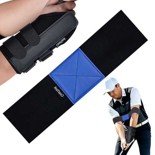 2Pcs Golf Training Kit with Arm Band & Wrist Strap - Training Aid & Grip Trainer Golf for Correcting Wrist Angle Building Muscle Memory (Wrist Trainer for Beginners to Pros)