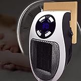 500W Smart Space Heater, LED Display Wall Outlet Space Heater As Seen on TV with Adjustable...
