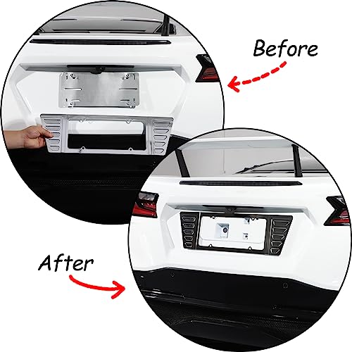 Rear License Frame Compatible with Corvette C8 Stingray 2020-2023, License Plate Frame Grill Vent Insert Accessory, Aluminum Alloy C8 Accessories (Bright Silver) by CHEAYAR - Used condition - Image 2