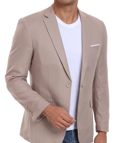 Mens Blazer Casual Sport Jacket Khaki Blazer Men Stylish Suit Blazer Lightweight for Daily4