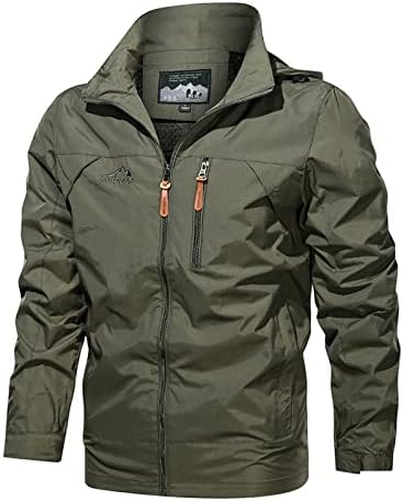 Men’s Athletic Hooded Windbreaker Lightweight Rain Windbreakers Outdoor Jacket Active Shell Jackets Watertight Raincoat Flight Jacket for Hunting Golf Green L