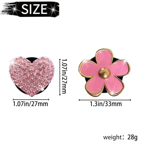Image of 4PCS Car Air Vent Clips with Fragrance Pads, Cute Flower Air Fresheners | Daisy, Heart-Shaped Vent Clip, Car Interior Decor Charm, Car Decor Accessories, for Women and Girls, Interior Aesthetic