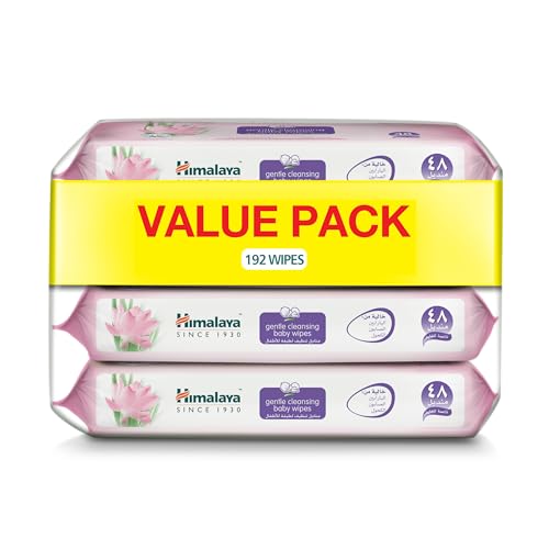 Himalaya Since 1930 Gentle Cleansing Baby Wipes Alcohol & Paraben Free for Sensitive Skin - 48 wipes X 4 packs (192 Wipes)