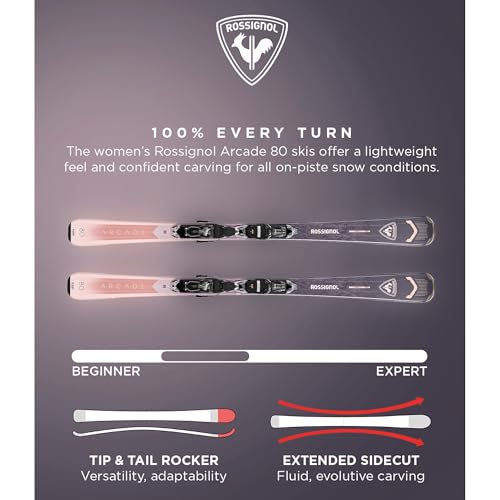 Rossignol Arcade W 80° Xpress - Womens Downhill Skis with Bindings