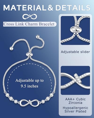 Image of UNGENT THEM Infinity Love CZ Cross Bracelet Christian Graduation Gifts