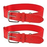 [OSOLADY] 2個 伸縮性 スポーツ ウエストバンド ベルト 伸縮性 野球 ガードル レッド