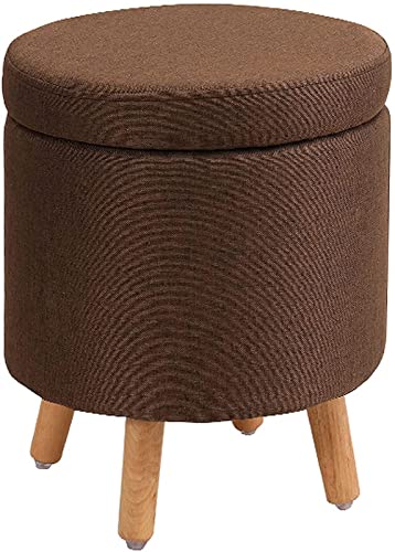 Tabouret de Rangement Rond Lavable pour Gagner de l'Espace en Salon - 2