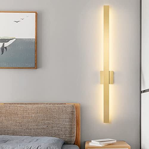 Moderne LED-wandlamp, 10W creatieve design wandlamp voor binnen, LED- wandlamp voor binnen in goud en zwart voor slaapkamer, woonkamer, gang, eetkamer, warm wit 3000K, 40 cm