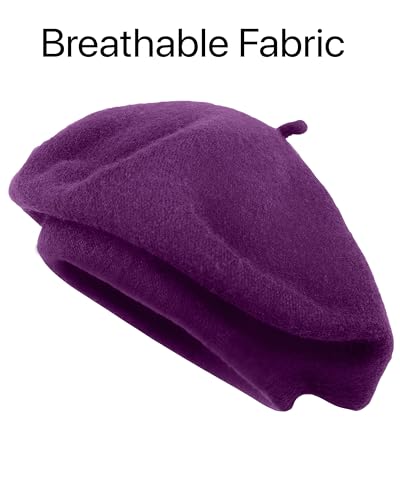 Image of Parquet Solid Color French Beret Hat. Classic French, Casual and Chic Lightweight Cap for Women