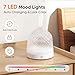 Lecdura Glass Essential Oil Diffuser, 200ml Ultrasonic Aroma Diffusers with Glass Reservoir Dome & White Plastic Base Lock Color Auto-Off Timer 7 Color Light for Home Office Bedroom Yoga