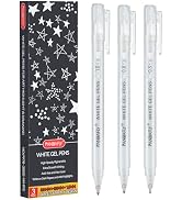 PANDAFLY White Gel Pens, Fine, Medium & Bold Tip Ink Pens for Journaling, Art, or Drawing - For A...