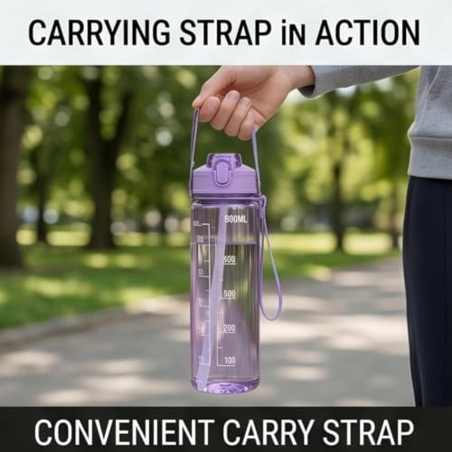 Image of MKY Plastic Motivational Water Bottle 900 ML Sipper Bottle For Adults With Time Measurement BPA Free Water Bottle For Office,Water Bottle For Gym 900ML, Multicolor
