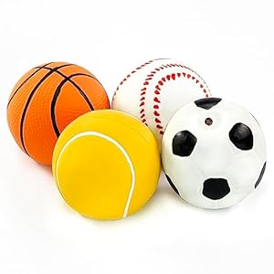 CHIWAVA-4-Pack-24-Squeak-Latex-Puppy-Dog-Toy-Ball-Sports-Balls-Sets-Fetch-Interactive-Toy-for-Small-Dogs - Cucciolini Doodles   CHIWAVA-4-Pack-24-Squeak-Latex-Puppy-Dog-Toy-Ball-Sports-Balls-Sets-Fetch-Interactive-Toy-for-Small-Dogs