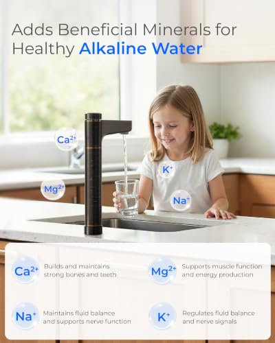 Image of Waterdrop X16-BAQ Alkaline Mineral Reverse Osmosis Water Filter, 1600 GPD | NSF /ANSI 42 & 58 & 372 Certified, 11-Stage Filtration, Under-Sink RO filter, 3:1 Pure to Drain, Smart Bronze Faucet, BPA-Free