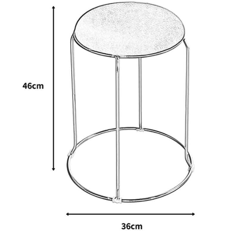 Taburete para cambiar zapatos redondo con base metálica y cojín cómodo para dormitorio 3