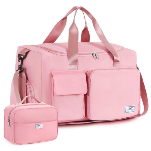 Image of FIORETTO Women's Gym Duffle Bag with Shoes Compartment, 30L Capacity, Ideal for Travel, Gym, Sports, Duffel, Weekender