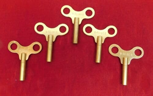 Generic Replacement for Set of 5 Clock Winding Keys 3.50 mm #5 3.5 mm Savers Lot Brass Number 5 Size