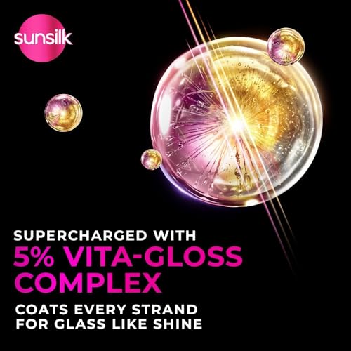 Image of SUNSILK Radiant Black Shine Conditioner, 180ml, for Smooth and Glass Shine Black Hair, with 5% VITA-GLOSS COMPLEX - 48hr Radiant Shine, Paraben-Free, Cruelty Free
