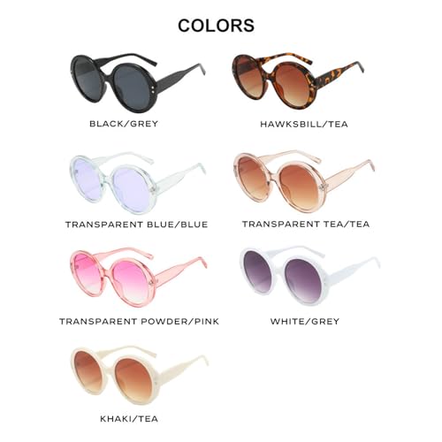 willochra Vintage Big Round Sunglasses For Women Designer Brown Gradient Oversized Oval Sun Glasses Shades Rivet Eyewear F274