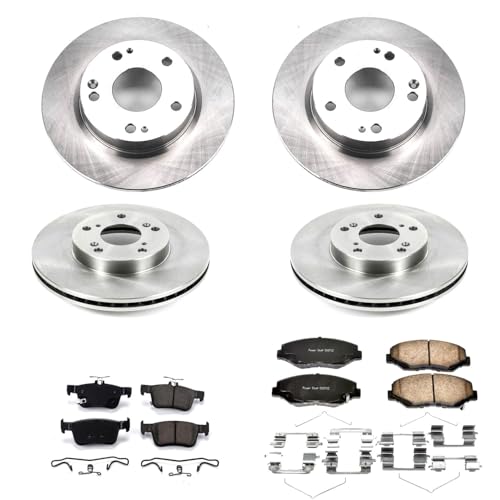 Image of PowerStop Z17 Replacement Brake Pad & Rotor Kit Front & Rear KOE7574 | Honda Civic 2016-21 Ceramic Brake Pads + Disc Rotors