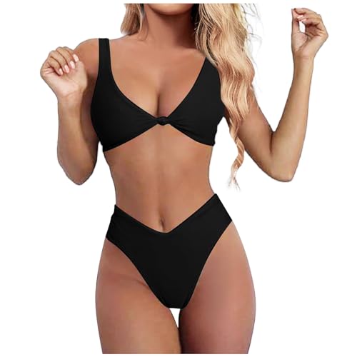 Bikini for reductor efecto piernas largas con tanga alta y push up rojo