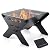 Odoland Camping Campfire Grill, Portable Folding Charcoal Grills, Backpacking BBQ Grill, Heavy Duty Firepit Grill with Carry Bag for Outdoor Cooking, Bonfire, Patio, Backyard
