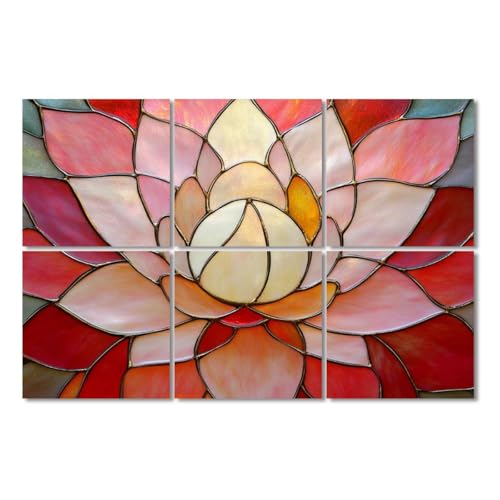 6 Pack Paneles Acústicos de Arte Absorbentes de Sonido con Diseño de Vidrio Rosa y Flor, Paneles Decorativos Autoadhesivos para Estudio y Oficina 72"x48" miniatura 1