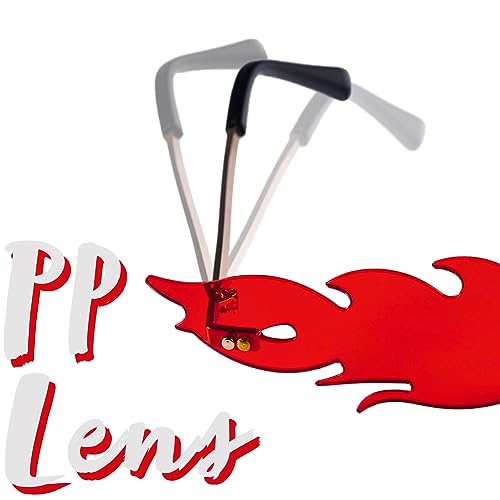 Spooktacular Creations Red Flame Glasses, Rimless Red Fire Glasses, Halloween Fire Sunglasses for All, Flame Sunglasses for Halloween Costumes Devil Accessories2