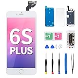 DGSCSMY for iPhone 6s Plus Screen Replacement with Home Button 3D Touch LCD Display Digitizer 5.5' White Fix Tools Front Camera Speaker Proximity Sensor Glass Assembly Repair Kit A1634 A1687 A1699