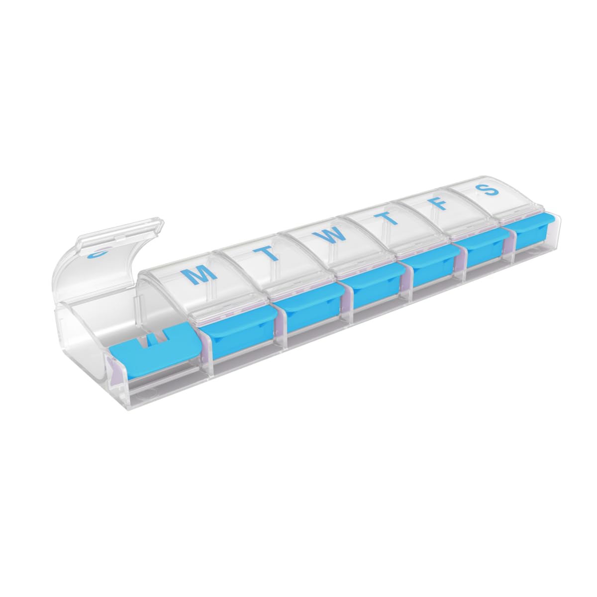 EZY DOSE Pill Organizer Weekly 7-Day Medicine Planner Vitamin Case Box 2X-Large Push-Button Compartments Easy to Use Travel-Friendly