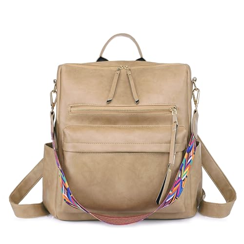 Image of Women's Fashion Backpack Purse for Women Leather Multipurpose Design Ladies Shoulder Bag Travel bag Satchel Handbags