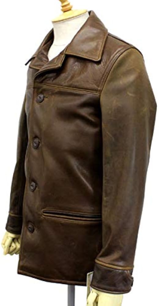 Amazon | [ショット] 533US LEATHER CAR COAT(レザーカーコート) BROWN