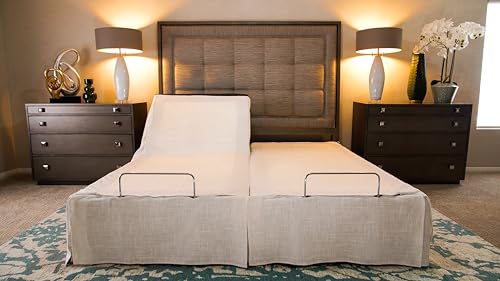 Staydae Split King Adjustable Bed Skirt, Patented Technology,...