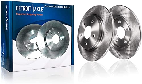 Image of Detroit Axle - 5-Lug 270mm Rear Disc Brake Rotors + Left Brake Caliper | Replacement for Chevy Cobalt Malibu HHR Pontiac G6 Saturn Aura - 3pc Set