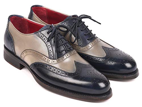Oxford Goodyear Welted Paul Parkman Wingtip bleu marine et gris ID#027-NVYGRY